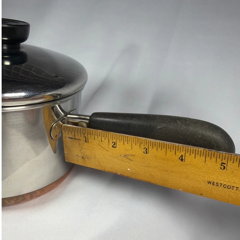 Revere Ware 1 1/2 Qt Saucepan Pot Unisex 1.5 Qt Silver Copper Bottom Vintage MCM
